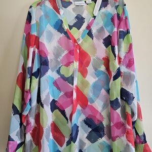 Liz Claiborne Multicolor Brushstroke Blouse